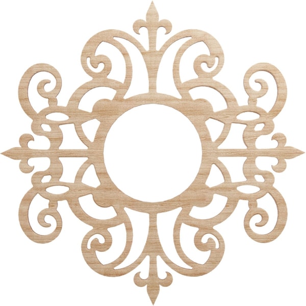 Ekena Millwork Dijon Wood Fretwork Pierced Ceiling Medallion, Alder, 22"OD x 7 1/8"ID x 3/8"T CMWP22X22X0375DIAL - main